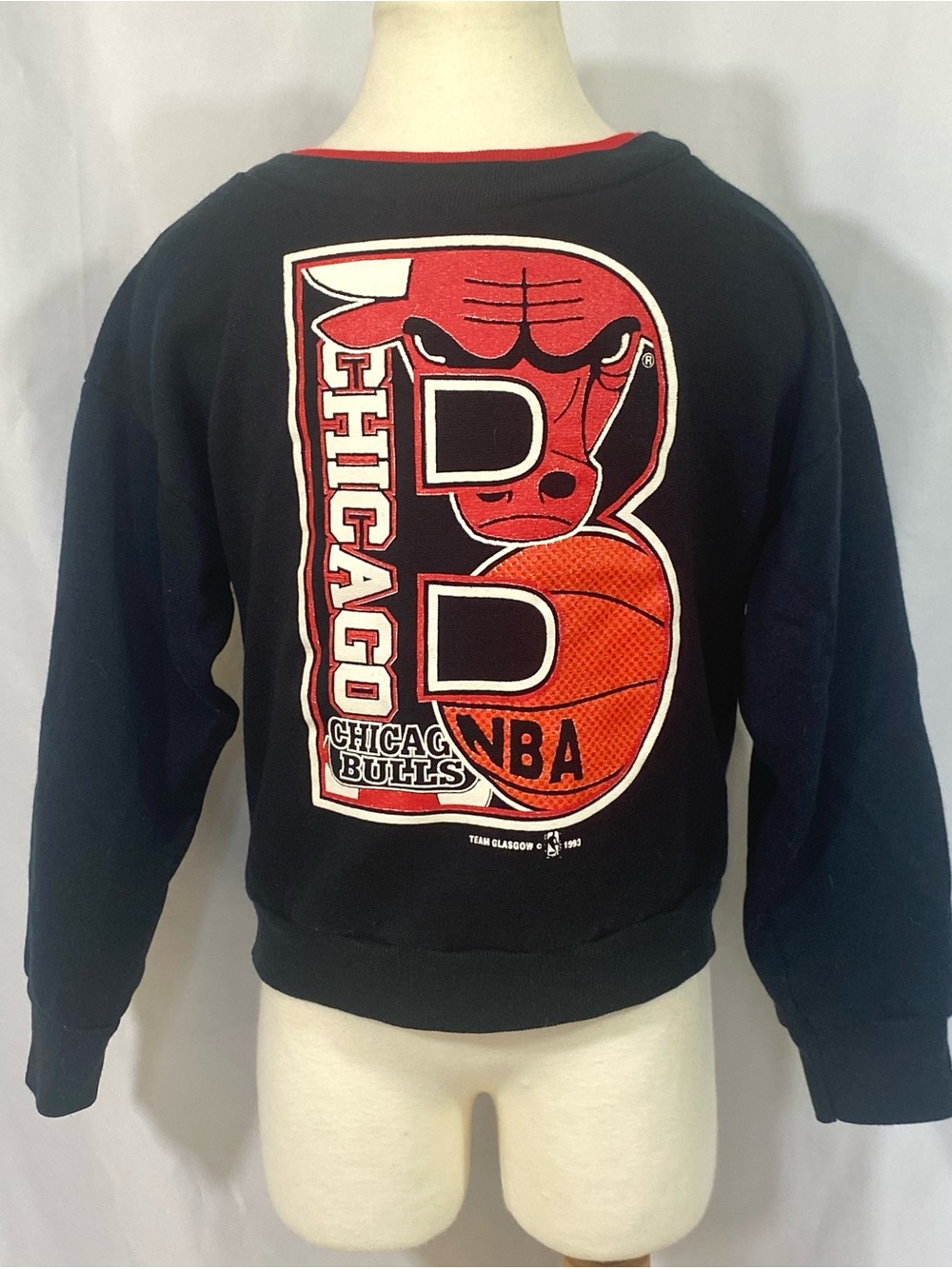 Vintage 90’s Chicago Bulls Black Crewneck Sweatshirt Size XS 4 5 6